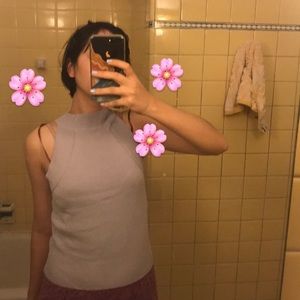 lilac turtleneck knit tank